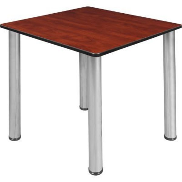 Regency Seating Regency Kee 30" Square Multipurpose Breakroom Slim Table, Cherry/ Chrome TB303018CHBPCM